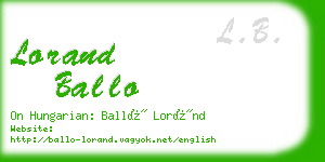 lorand ballo business card